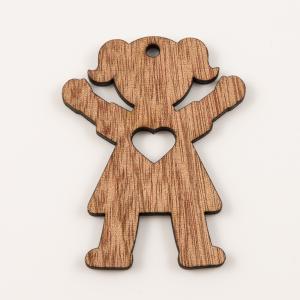 Wooden Girl 6x4.5cm
