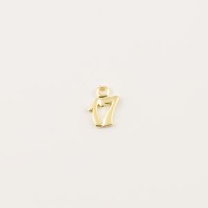 Gold Plated Metal "17" 1.1x0.9cm