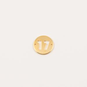 Metal "17" Gold Plated 1.7cm