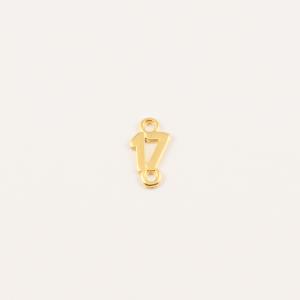 Metal "17" Gold Plated 1.2x0.7cm