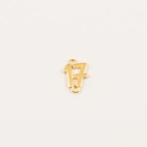 Metal "17" Gold Plated 1.5x1.1cm