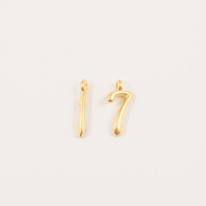 Gold Plated Metal 1 and 7 (2x1cm)