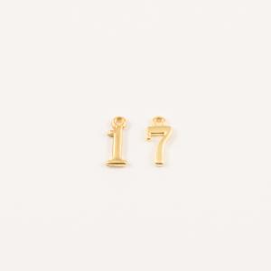 Gold Plated Metal 1 and 7 (1.2x0.6cm)