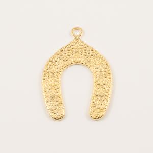 Gold Plated Horseshoe Grained 5.6x4cm