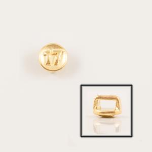 Round "17" Gold Plated 8mm