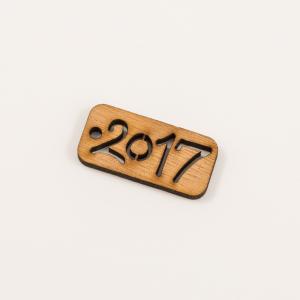 Wooden "2017" Rectangular 4x2cm