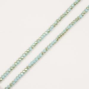 Polygonal Beads Light Blue-Beige 6mm