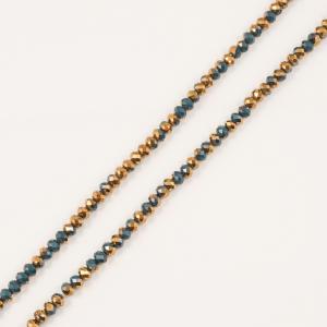Polygonal Beads Teal-Copper 6mm