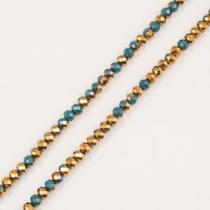 Polygonal Beads Teal-Copper 8mm