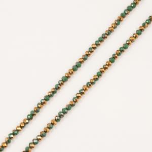 Polygonal Beads Green-Copper 6mm