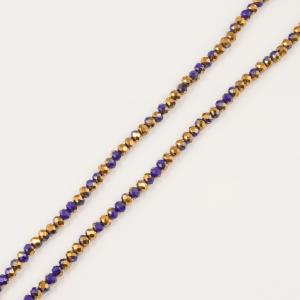 Polygonal Beads Blue-Copper 6mm