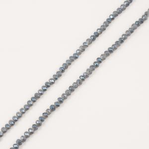 Polygonal Beads Gray-Blue 6mm