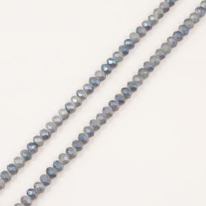 Polygonal Beads Gray-Blue 8mm