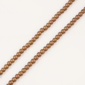 Glass Beads Metallic Copper 6mm