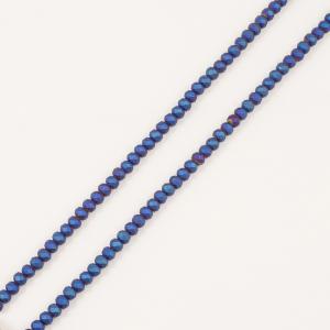Polygonal Beads Blue Matte 6mm