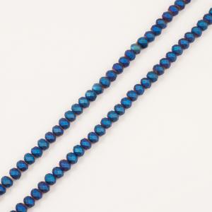 Polygonal Beads Blue Matte 8mm