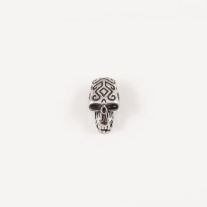 Steel Skull Carved 1.9x1.1cm