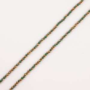 Polygonal Beads Green-Copper 4mm