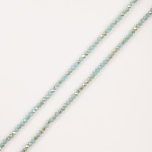 Polygonal Beads Light Blue-Beige 4mm