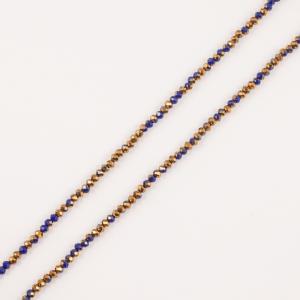 Polygonal Beads Blue-Copper 4mm
