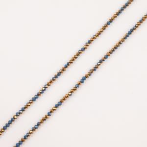 Polygonal Beads Teal-Copper 4mm