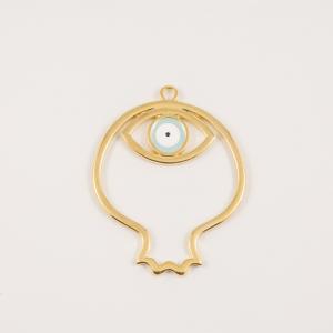 Gold Plated Pomegranate-Eye 7x5.5cm