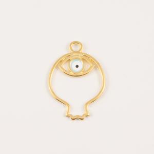Gold Plated Pomegranate-Eye 4x3cm