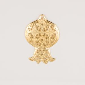 Perforated Pomegranate Gold 7.5x5cm