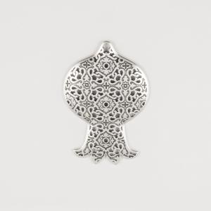 Perforated Pomegranate Silver 3.8x2.5cm