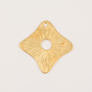 Gold Plated Rhombus Grained 5.7x5.6cm