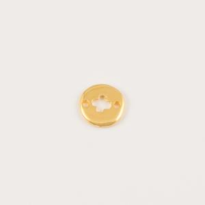 Gold Plated Round Cross 1.3cm