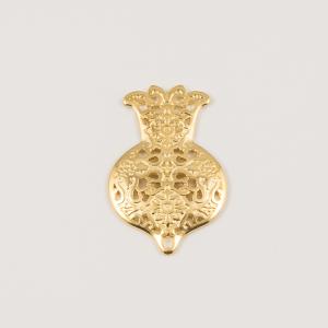Perforated Pomegranate Gold 3.8x2.5cm