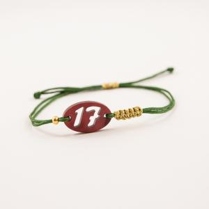 Bracelet Green "17" Plexiglass Burgundy