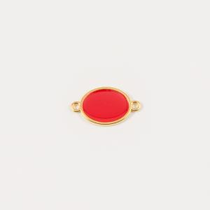 Gold Plated Item Red Enamel 2.8x1.6cm