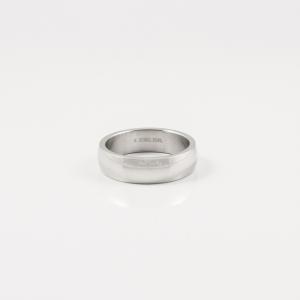 Ατσάλινο Δαχτυλίδι Ασημί 6mm (No61)