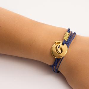 Bracelet Twisted Blue "17" Gold