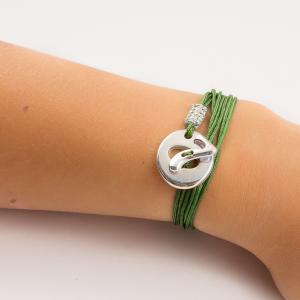 Bracelet Twisted Green "17" Silver