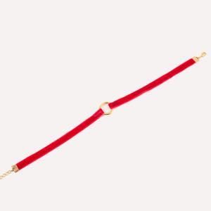 Choker Red with Gold Circle