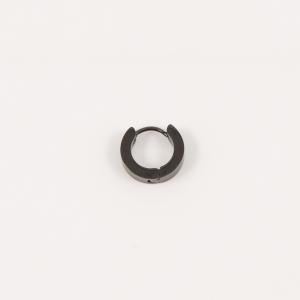 Steel Hoop Earring Black Nickel 1x0.3cm