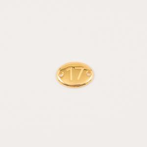 Gold Plated Plate "17" 1.8x1.3cm