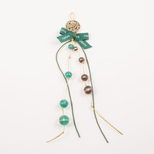 Γούρι "Good Luck" Κορδέλα Ευχών Πράσινη