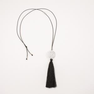 Necklace Black Perforated Item White