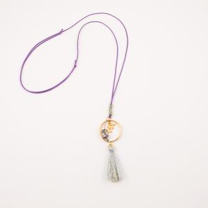 Necklace Purple "17" Gold Tassel Ciel