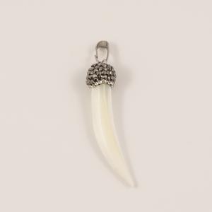 Tooth Nacre Ivory Crystals 4.7x1cm