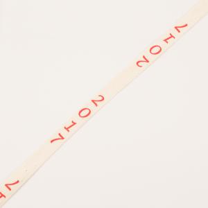 Ribbon "2017" Beige-Red 1.2cm