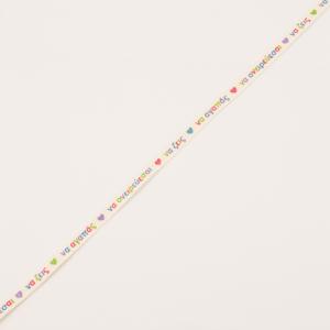 Wishes Ribbon Multicolored Letters 6mm