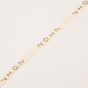Ribbon "2017" Beige-Olive 1.2cm