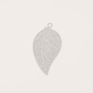 Leaf Filigree White 5.2x2.7cm