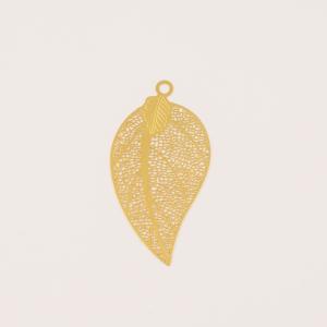 Leaf Filigree Gold 5.2x2.7cm