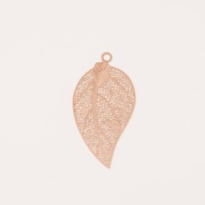 Leaf Filigree Pink Gold 5.2x2.7cm